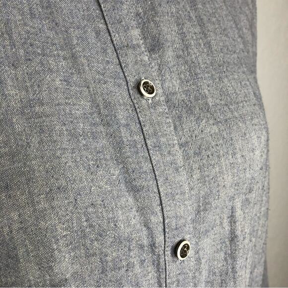 Anthropologie Holding Horses gray button front linen blend tunic top or dress 6 - Picture 7 of 13